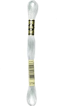 DMC 117-3756 Mouline Stranded Cotton Six Strand Embroidery Floss Thread, Light Baby Blue, 8.7-Yard