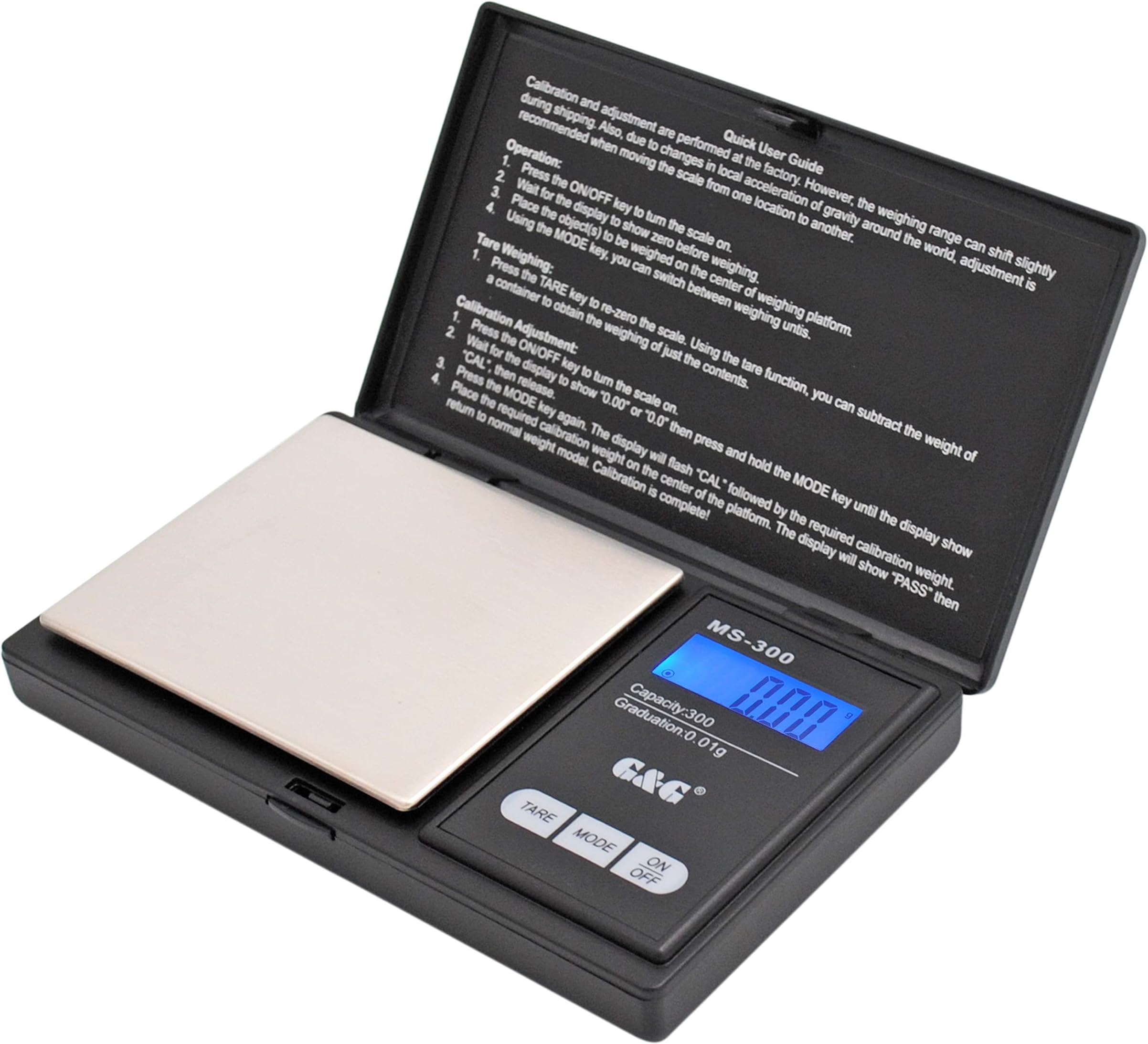 G&G Digitale Taschenwaage LS1000 - Feinwaage Bis 1000g Mit 0,05g Genauigkeit & Großem Display