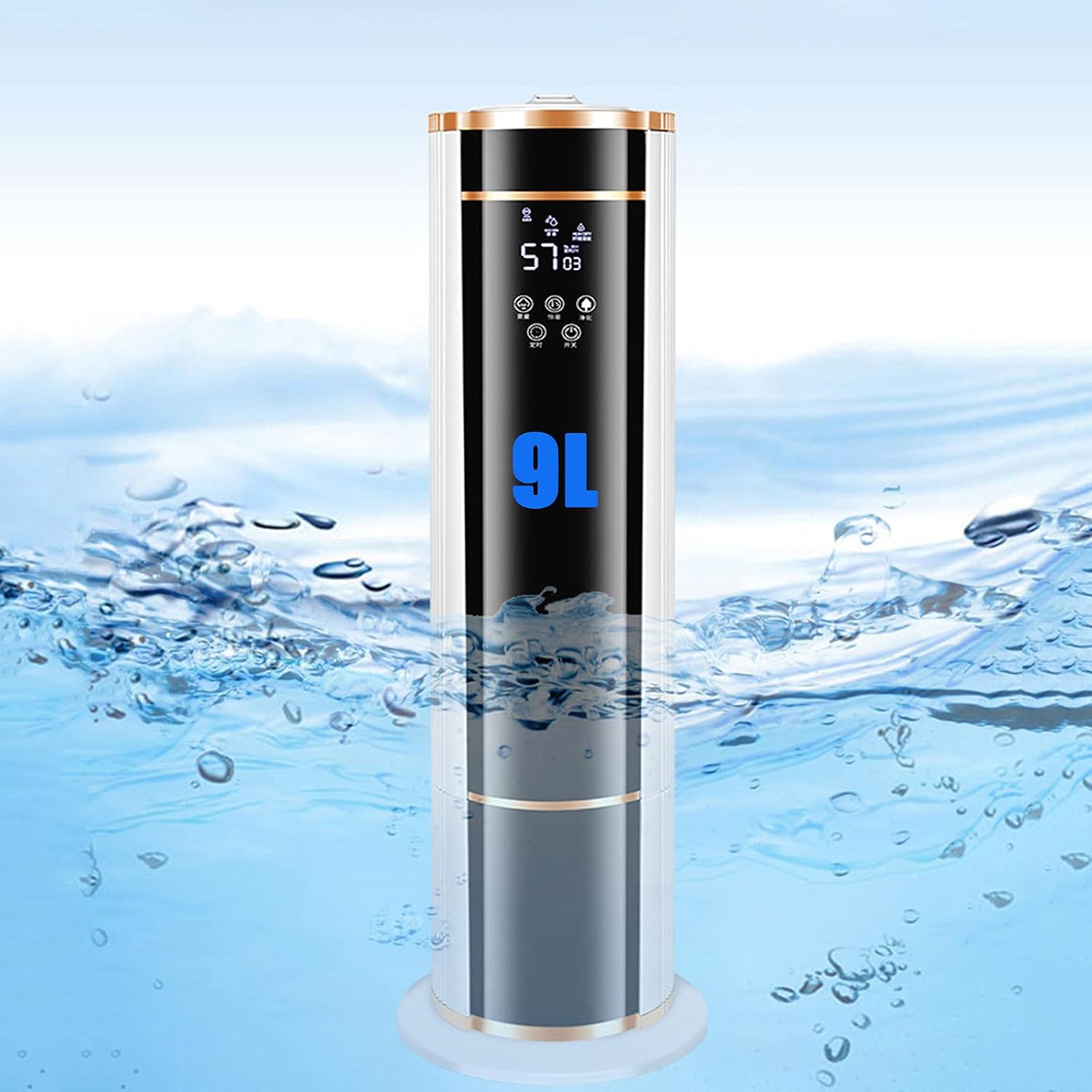 Quiet Floor Humidifier Intelligent Control Large Capacity Large Spray Intelligent Constant Humidity Powerful Mist Output Infrared Remote Control Timing Function