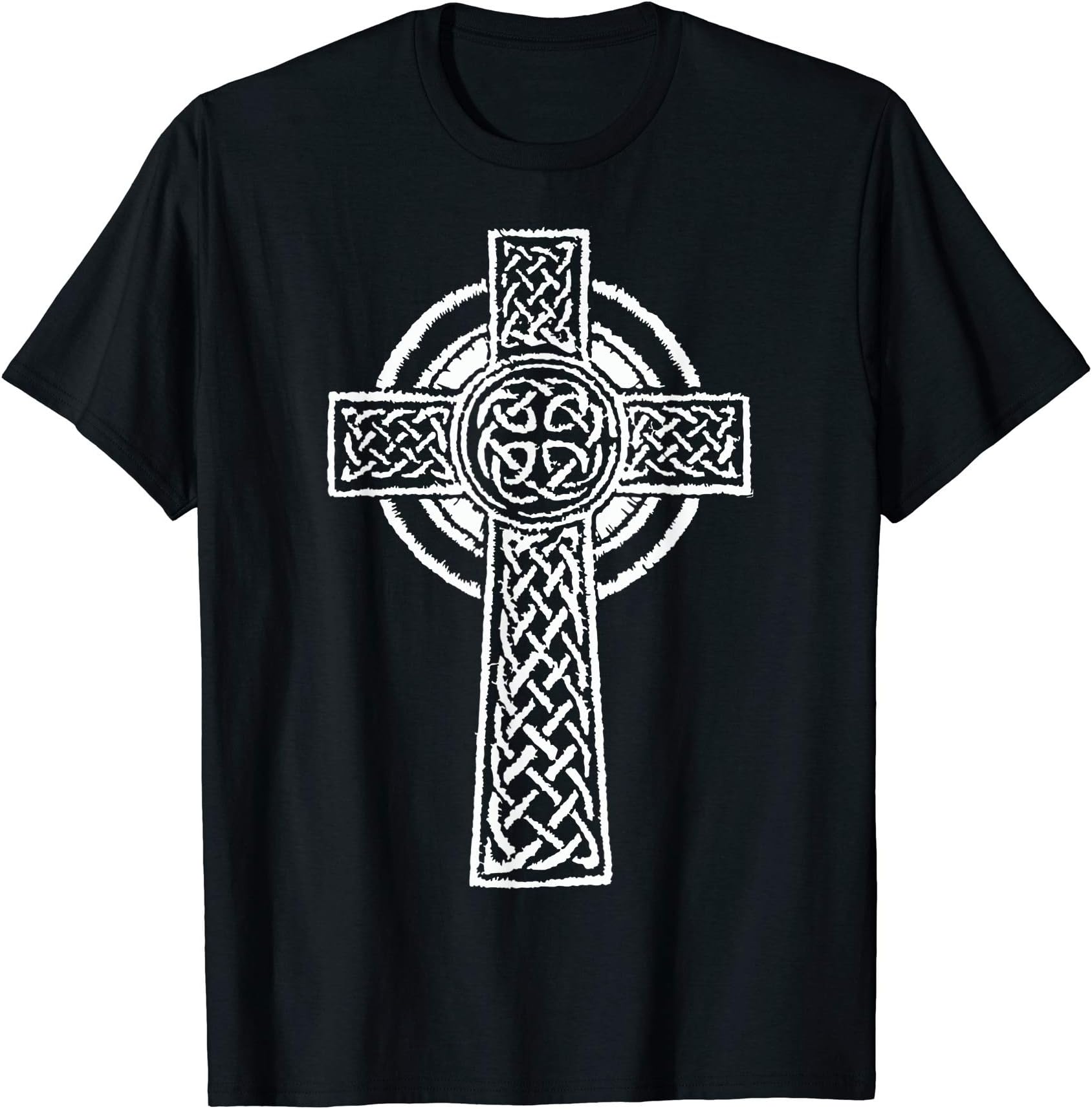 Distressed Look Celtic Cross For Christians T-Shirt