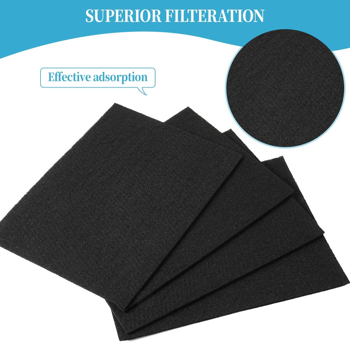 DerBlue 2 Sets True HEPA Filter & 8Pcs Carbon Replacement Filters A 115115 Size 21 for Winix PlasmaWave 5300 6300 5300-2 6300-2 P300 C535