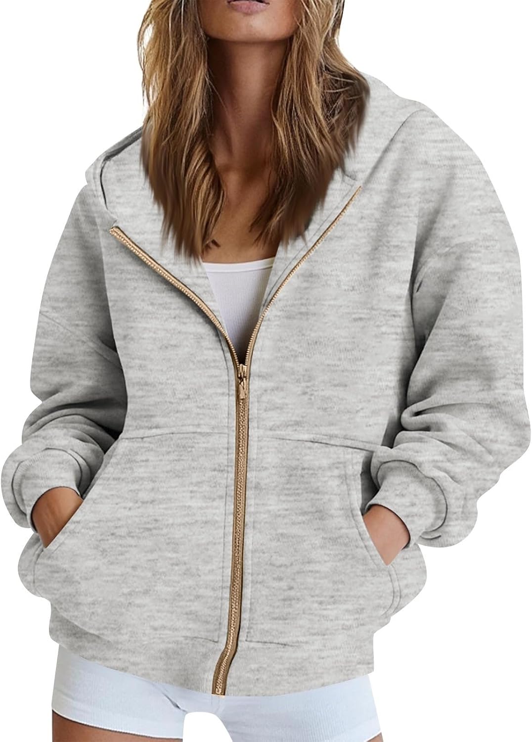 FQZWONG Oversized Sweatshirts for Women Zipper Hoodies Outfits Half Zip Mock Neck Pullover Fall Winter 2025 Trendy Clothes