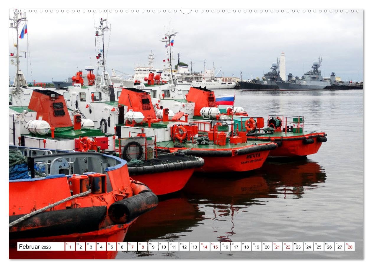 Festungsstadt Kronstadt - Schlüssel zu Sankt Petersburg (hochwertiger Premium Wandkalender 2026 DIN A2 quer), Kunstdruck in Hochglanz: Kronstadt und seine imposante Marine-Kathedrale