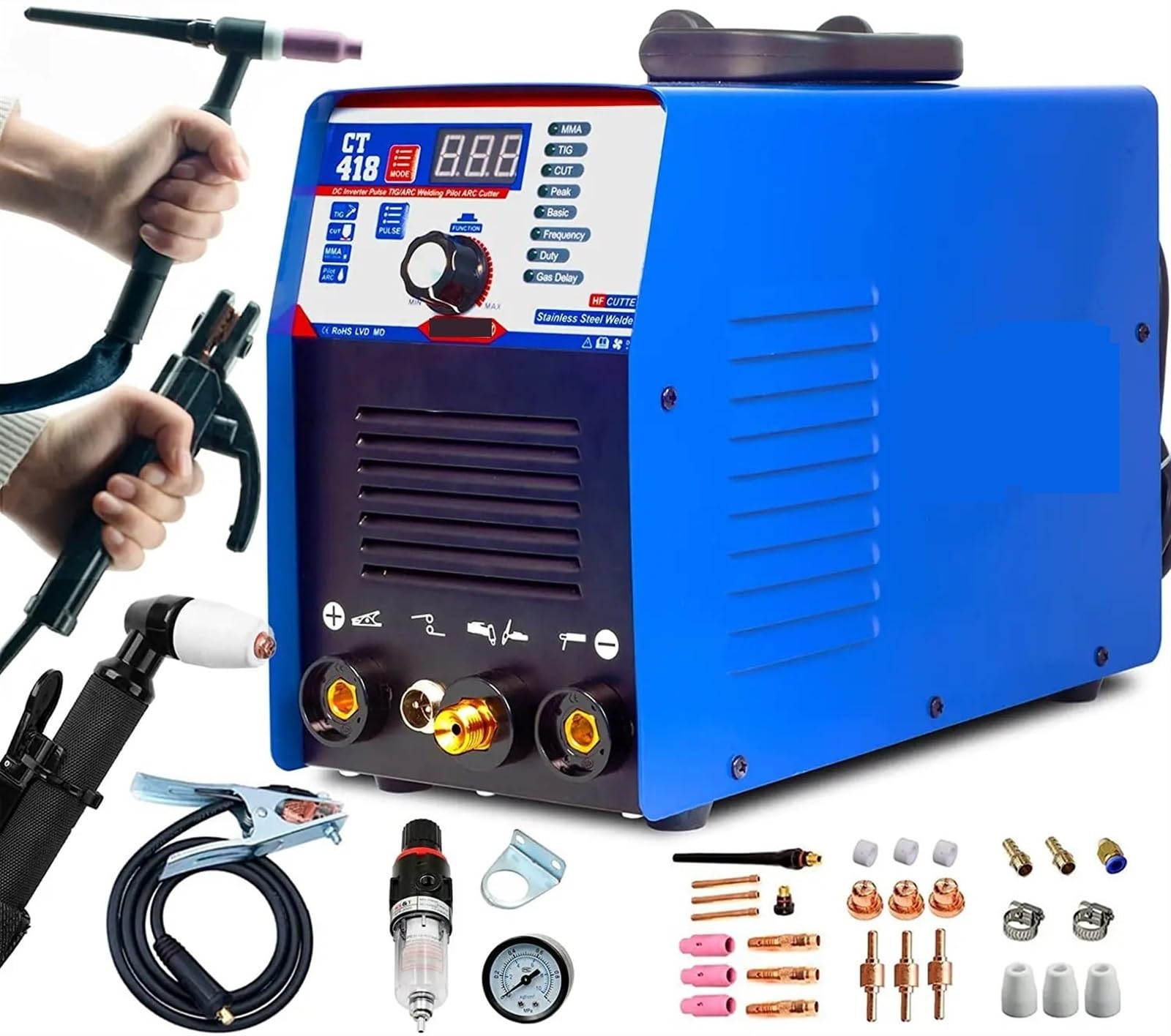 Przecinarka plazmowa CNC Przecinarka plazmowa CT418 4 w 1 spawarka interwerowa MMA Tig Pulse zgrzewanie punktowe przenośna przecinarka CNC do metalu