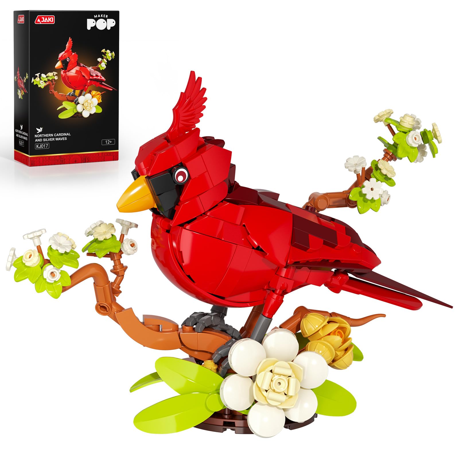 Amazon.com: JAKI Northern Cardinal Building Set, Red Birds with