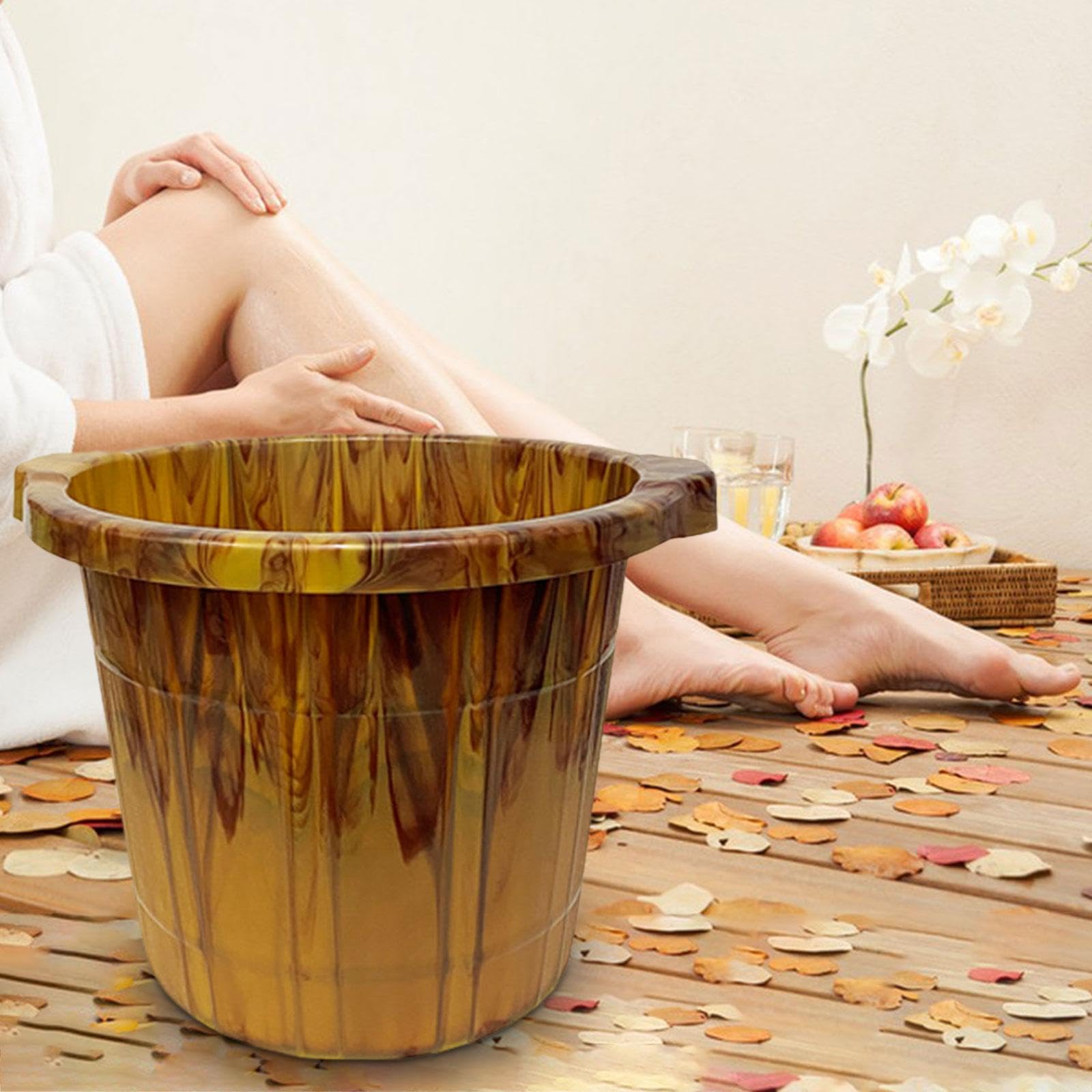 Cubeta de Baño de Pies con Masajeadores en La Base de Gruesa Balde Portátil para Limpieza Y Recipiente de Pedicura Adecuada para, L