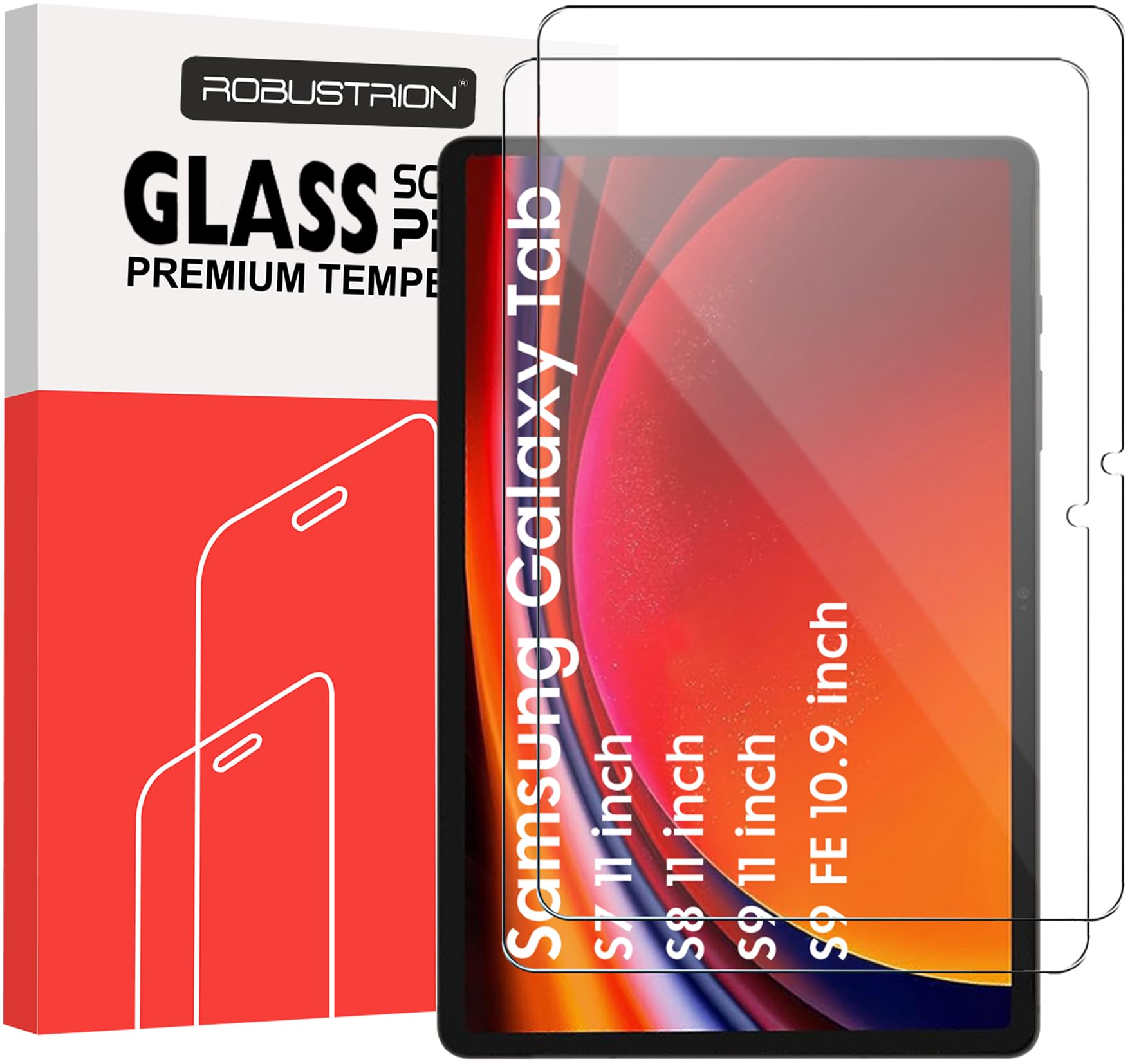 Robustrion Tempered Glass Screen Protector [2 Pack] for Samsung Galaxy Tab S9 FE/Tab S9 / S8 / S7 11 inch Tempered Glass Screen Guard for Samsung S9 FE 10.9 inch / S9 / S8 / S7 11 inch Tablet (B09HH2JTBD) Amazon Price History, Amazon Price Tracker