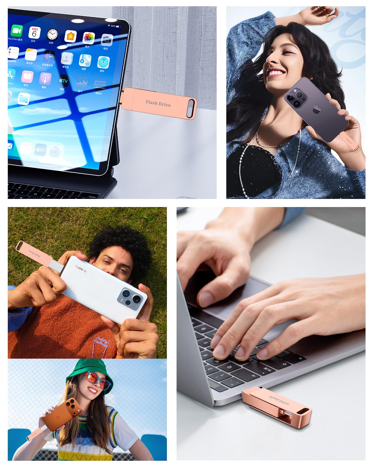 MFi Cle USB 256 Go pour iPhone, Clé USB C, Lightning,Stockage Réel | 3 en 1 Clef USB pour iPhone,iPad,Android OTG Telephone,Mac,PC,Stockage Externe Flash Drive Transfert Photos,Vidéos,Données