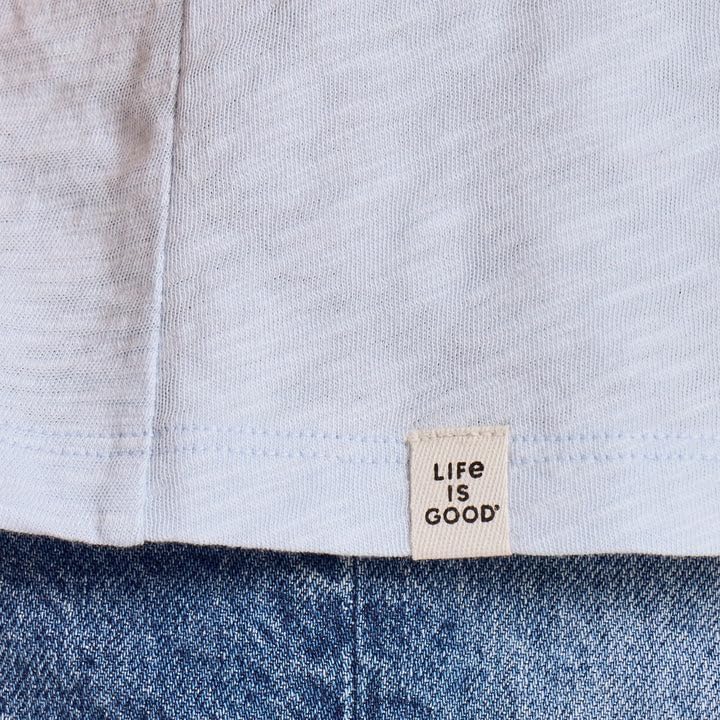 Life is Good. Women's Mini Heart Slub Easy Fit Tank, Glacier Blue
