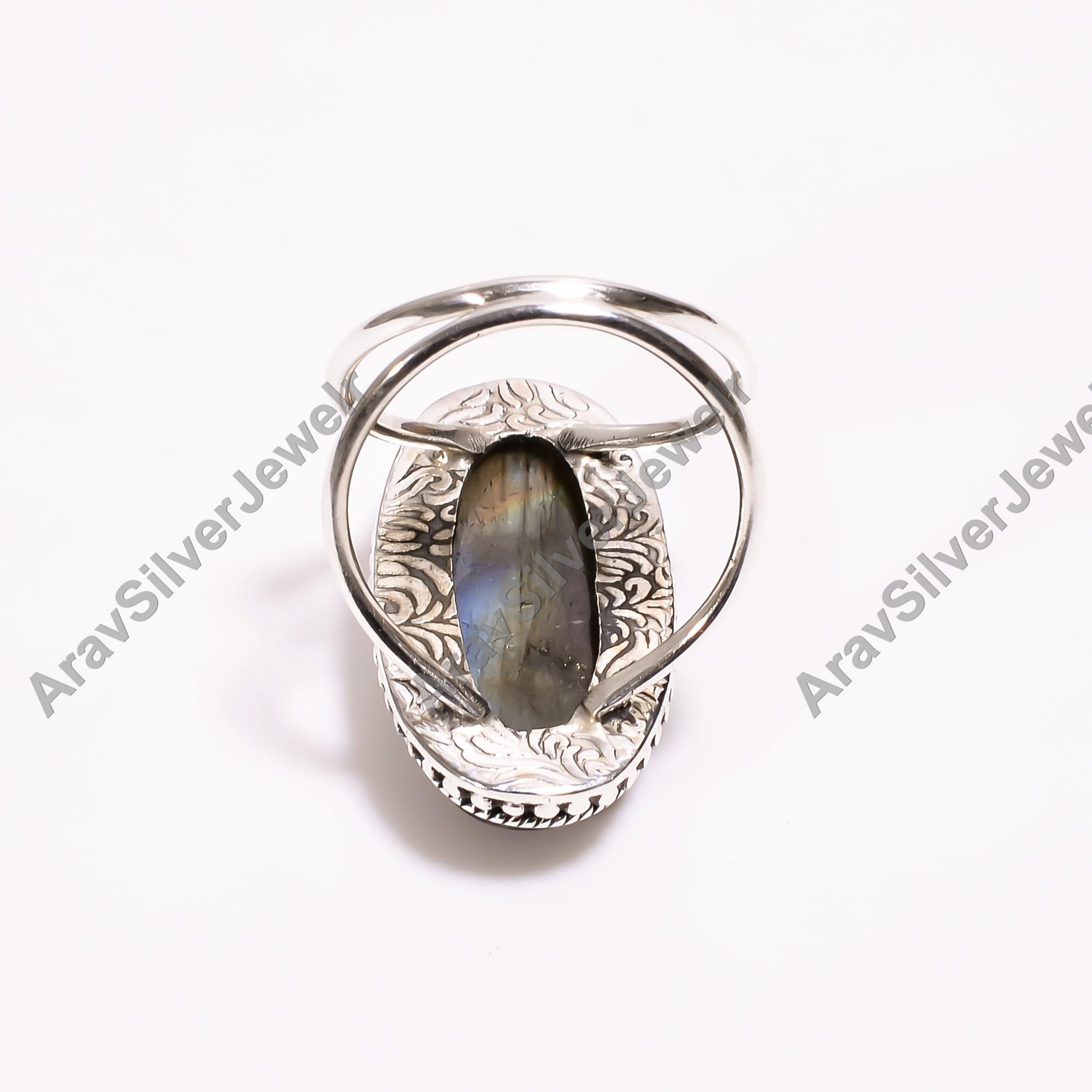 Pietra preziosa labradorite blu naturale Argento sterling 925 Fatto a mano Dichiarazione impilabile Anello nuziale Gioielli Regalo per moglie Fidanzata Mamma Sorella Figlia