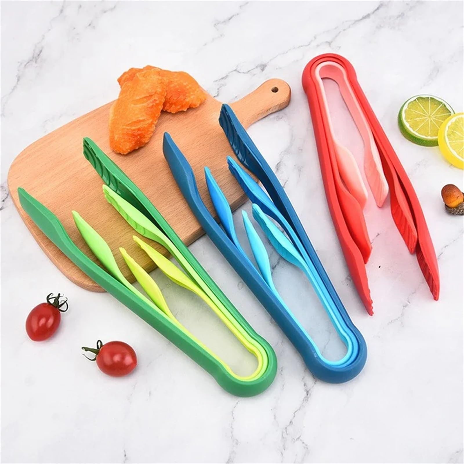 3 Teile/satz Mehrweg Lebensmittel Brot Clip Küche Zange Kunststoff Salat Steak Clamp Eis Backen Werkzeuge Gadget(Blue)