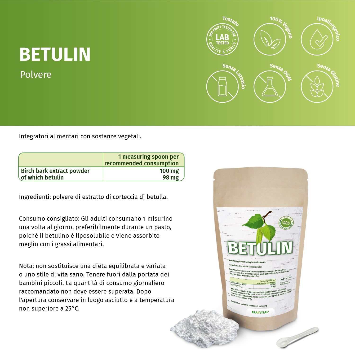 Birkenrinden-Extrakt (Betulin) 98% kosmetischer Rohstoff 100 g DIY Kosmetik vegan