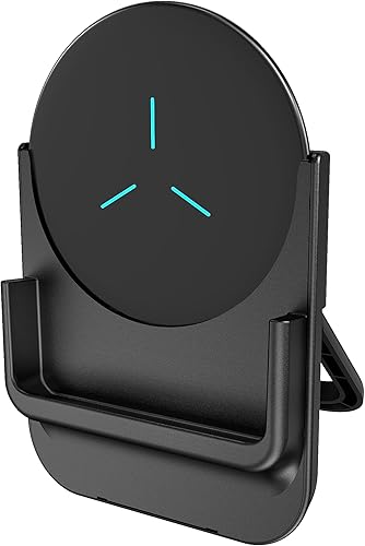 Almohadilla de carga inalámbrica, cargador inalámbrico rápido máximo de 15 W con certificación Qi (sin adaptador de CA) (negro+soporte) disponible en Yaxa Peru