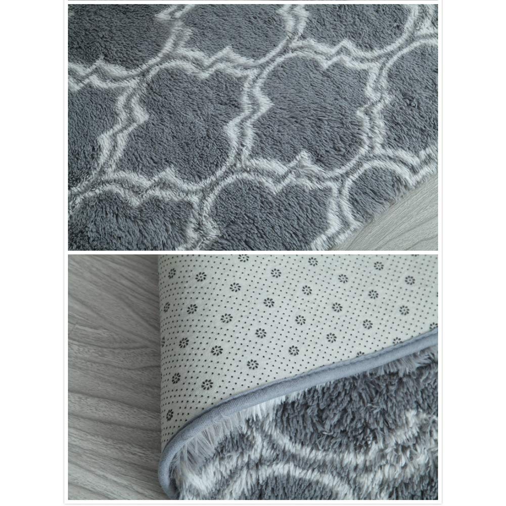 Tapis Fausse Fourrure, Tapis Peluche Tapis Moelleux pour Salon Chambre Canapé étage,Tapis Puériculture,Gris,140x160cm(4.6x5.2ft)
