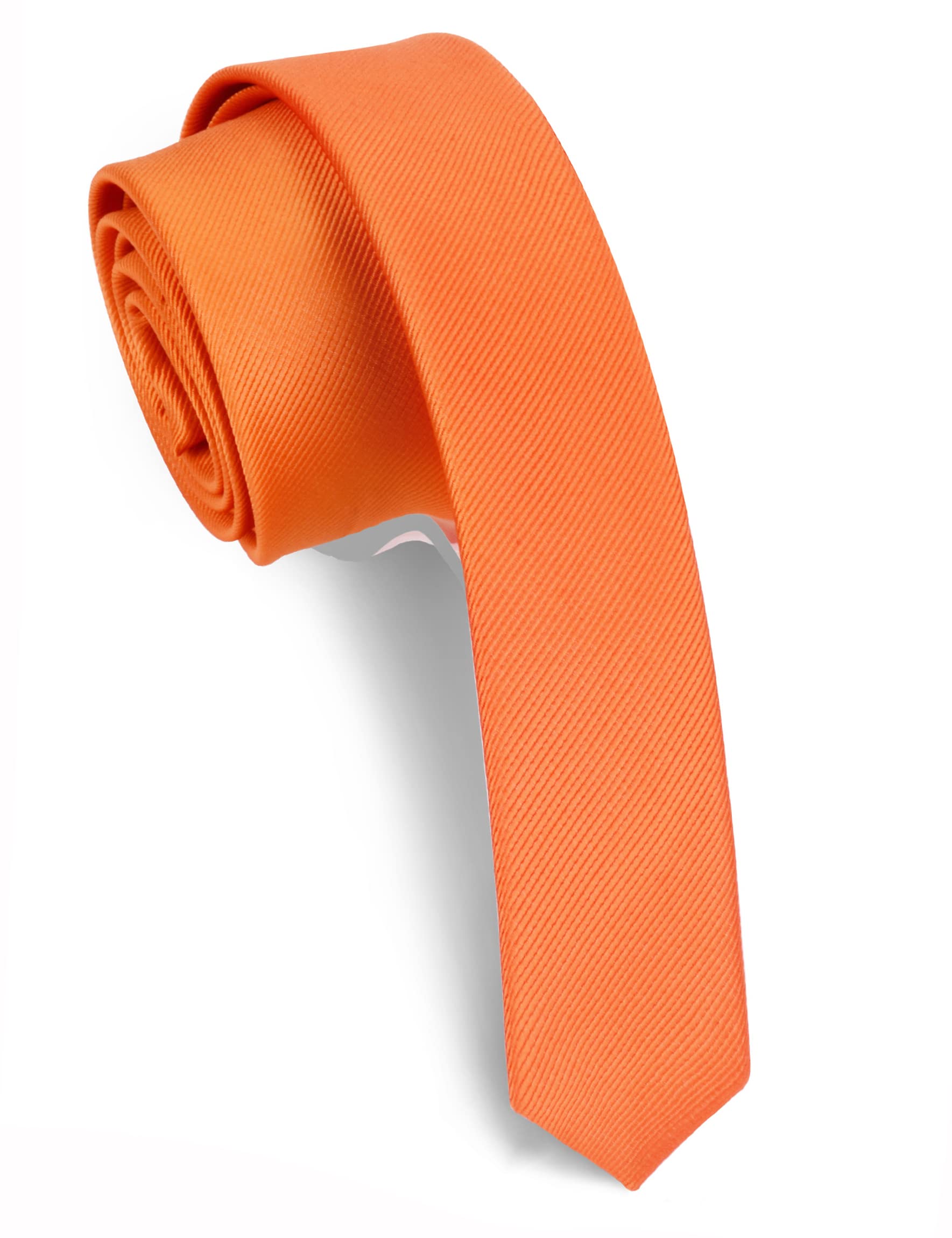 Gusleson Fashion Pumpkin Orange Tie Skinny Ties For Men Slim Formal Necktie (UK0801-13)