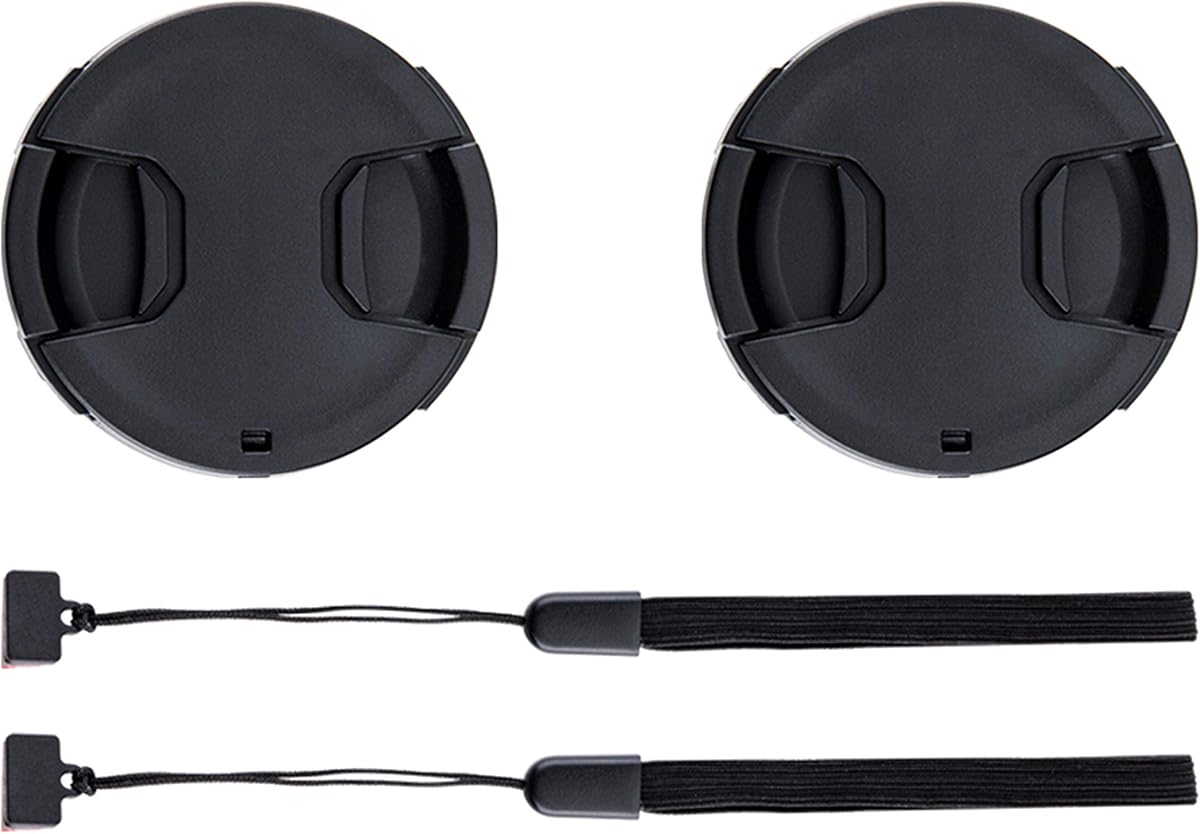 Paquete de 2 tapas de lente frontal de 49 mm con retenedor para lentes sin espejo DSLR de 49 mm | Para Canon EOS R100 R50 R10 con lente RF-S 18-45mm f/4,5-6,3, para Canon EF 50mm f/1,8, RF-S 10-18mm f/4,5-6,3 STM y más