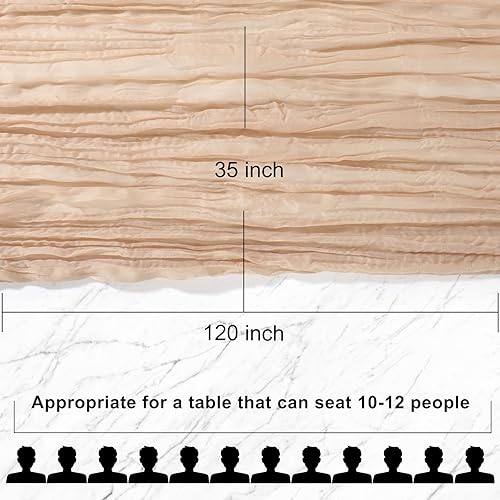 Miniatura 2 de Paquete de 6 caminos de mesa de estopa, mantel de boda de 10 pies, romántico, bohemio, transparente, de 35 x 120 pulgadas, vintage, despedida de