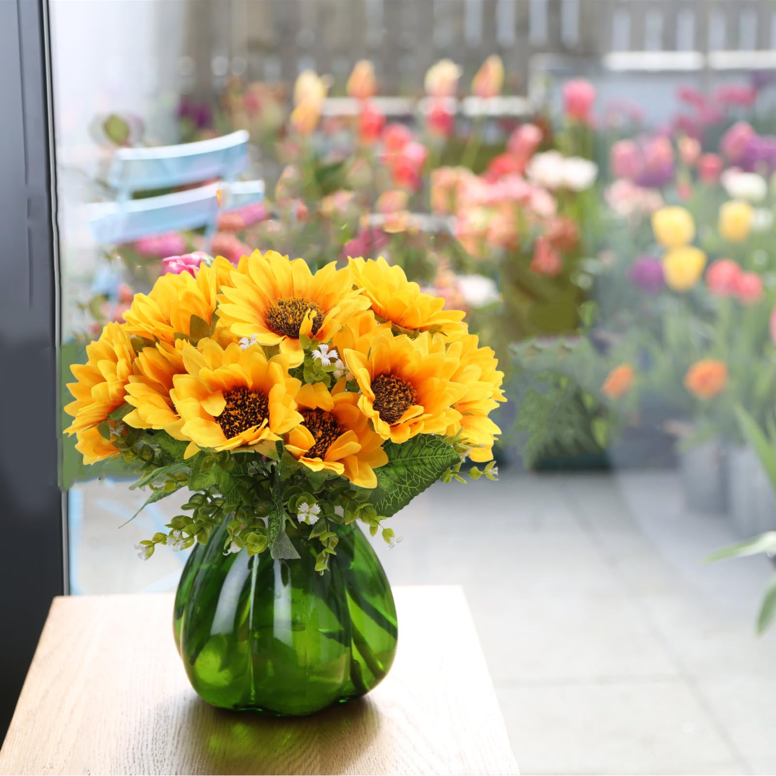 astylishome Artificial Flowers Outdoor Grave Chrysanthemum Bouquet Grave Flowers Artificial Flowers For Graves Floral Displays Home & Garden Suitable For Indoor & Outdoor Use 3714 - Image 4