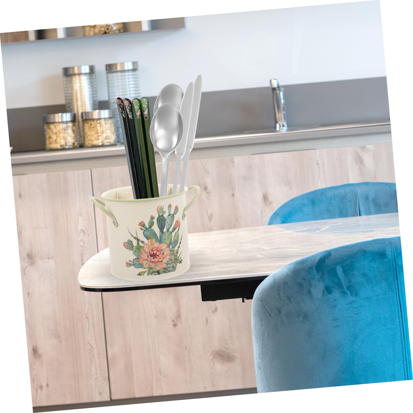 Support à Baguettes Décoratif en Fer Galvanisé Beige pour Restaurants