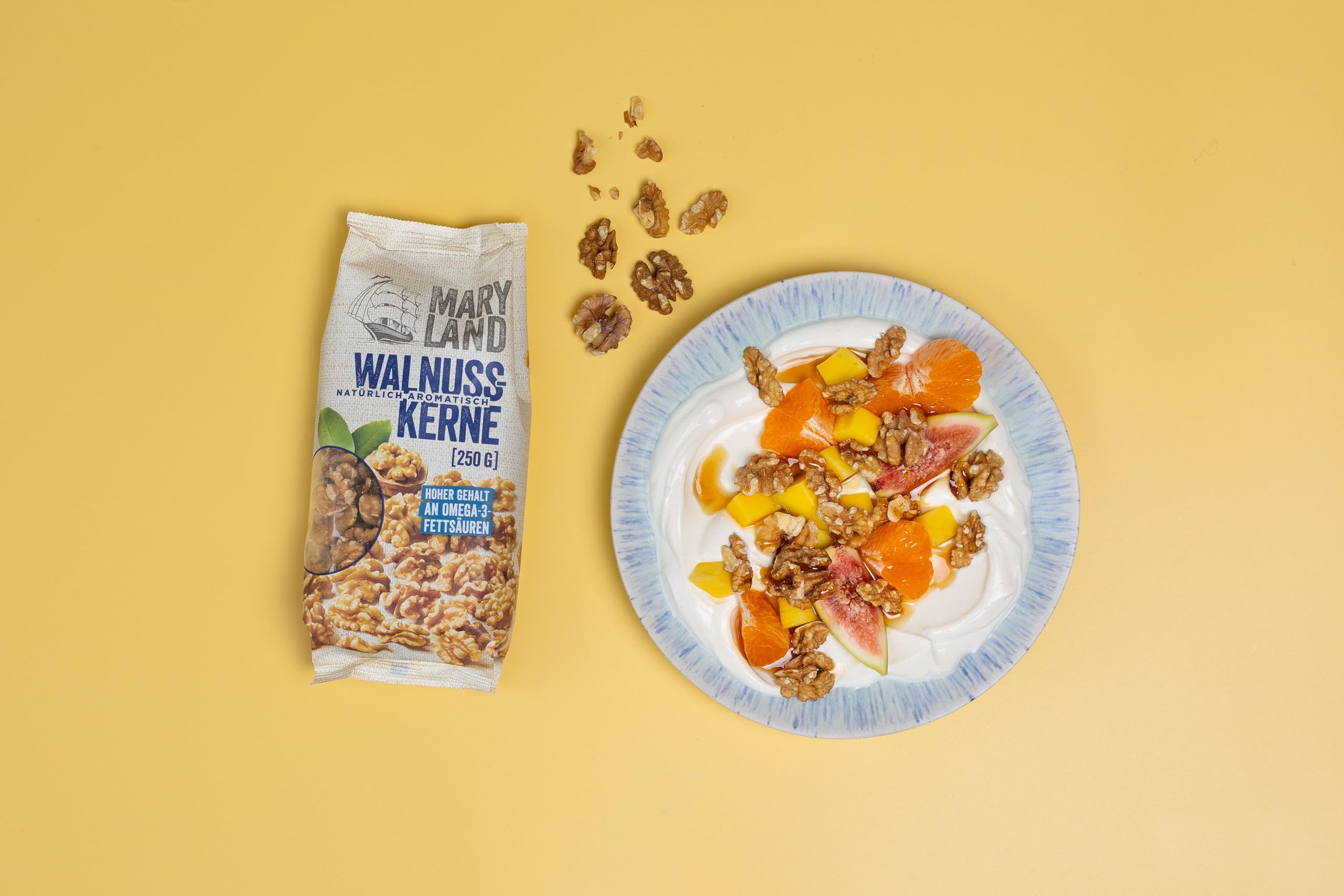 Maryland Walnusskerne 250g Beutel 6er Pack – Walnusskerne naturbelassen, vegan, frei von künstlichen Aromen, ohne Zusatzstoffe – Im praktischen Format genießen (6 x 250g)