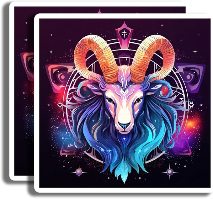 Zodiac Sign Stickers - Aries Symbol Stickers - Astrology Art Stickers - 2 Pack - 5