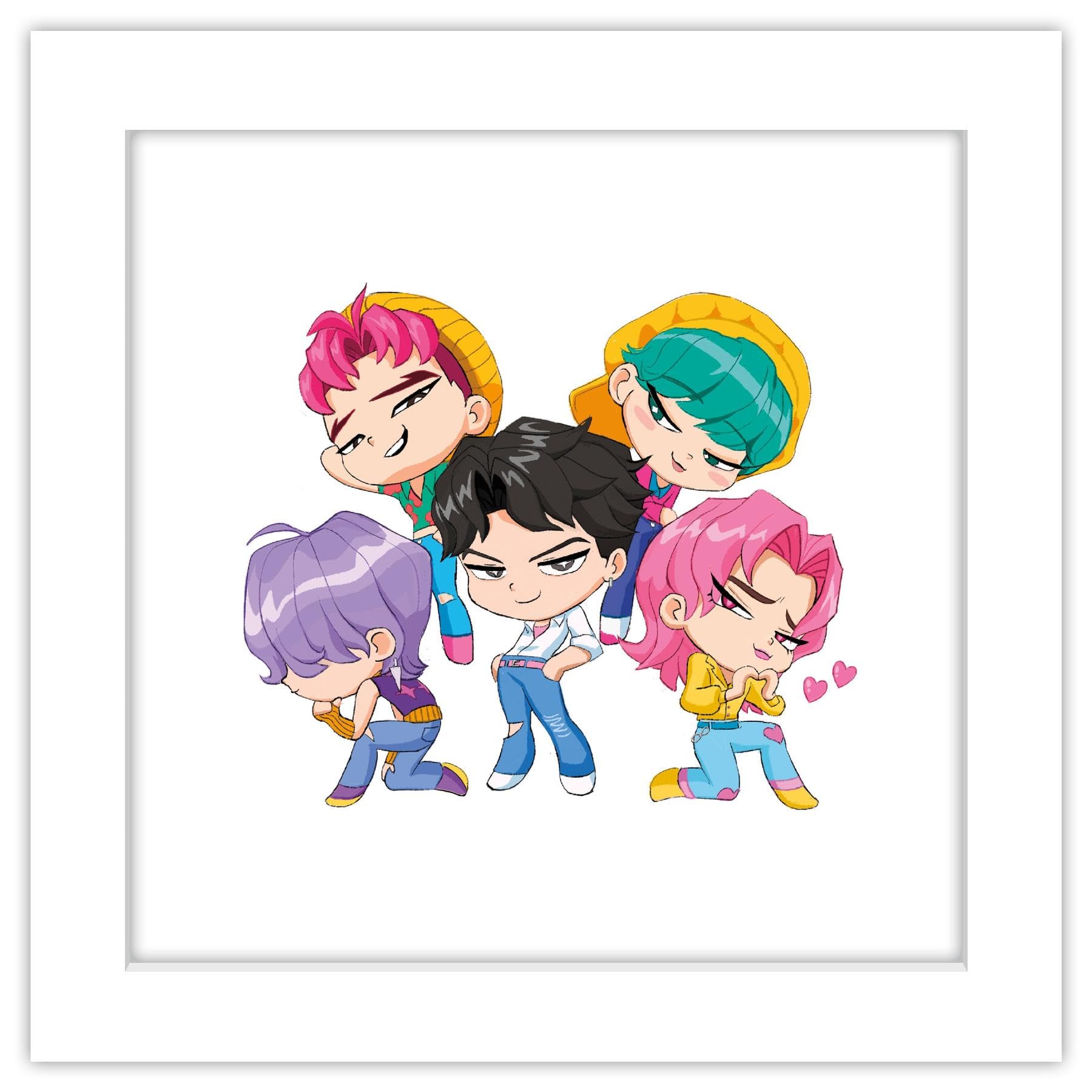 Photo 1 of Gallery Pops Netflix KPop Demon Hunters (2025) - Saja Boys Chibi Hearts Wall Art Gallery Pops Wall Art, White Framed Version