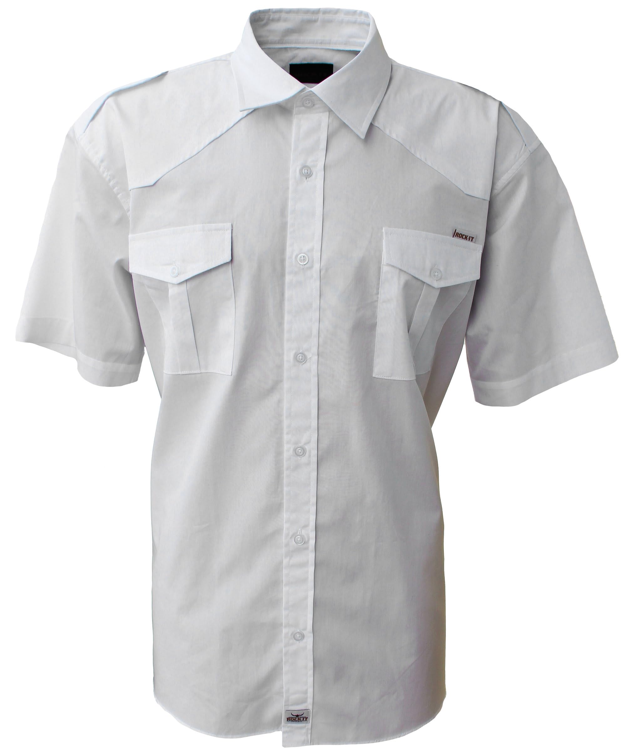 ROCK-IT Apparel Camisa Manga Corta Hombre I Look Militar Estadounidense I Camisa Casual Premium con Botón Delantero [Tallas S-5XL] Tejido cómodo y Ligero I