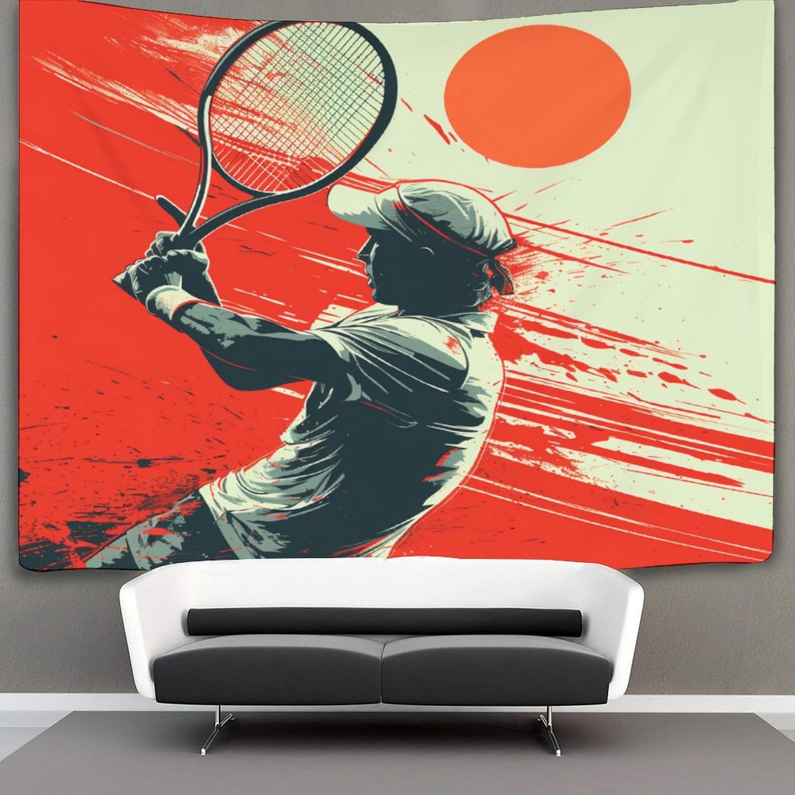 kaiyun Tennis Tapestry Wall Hanging,Sports Theme Tapestries Wall Tapestry Decor for Living Room Bedroom Dorm 100cmx150cm