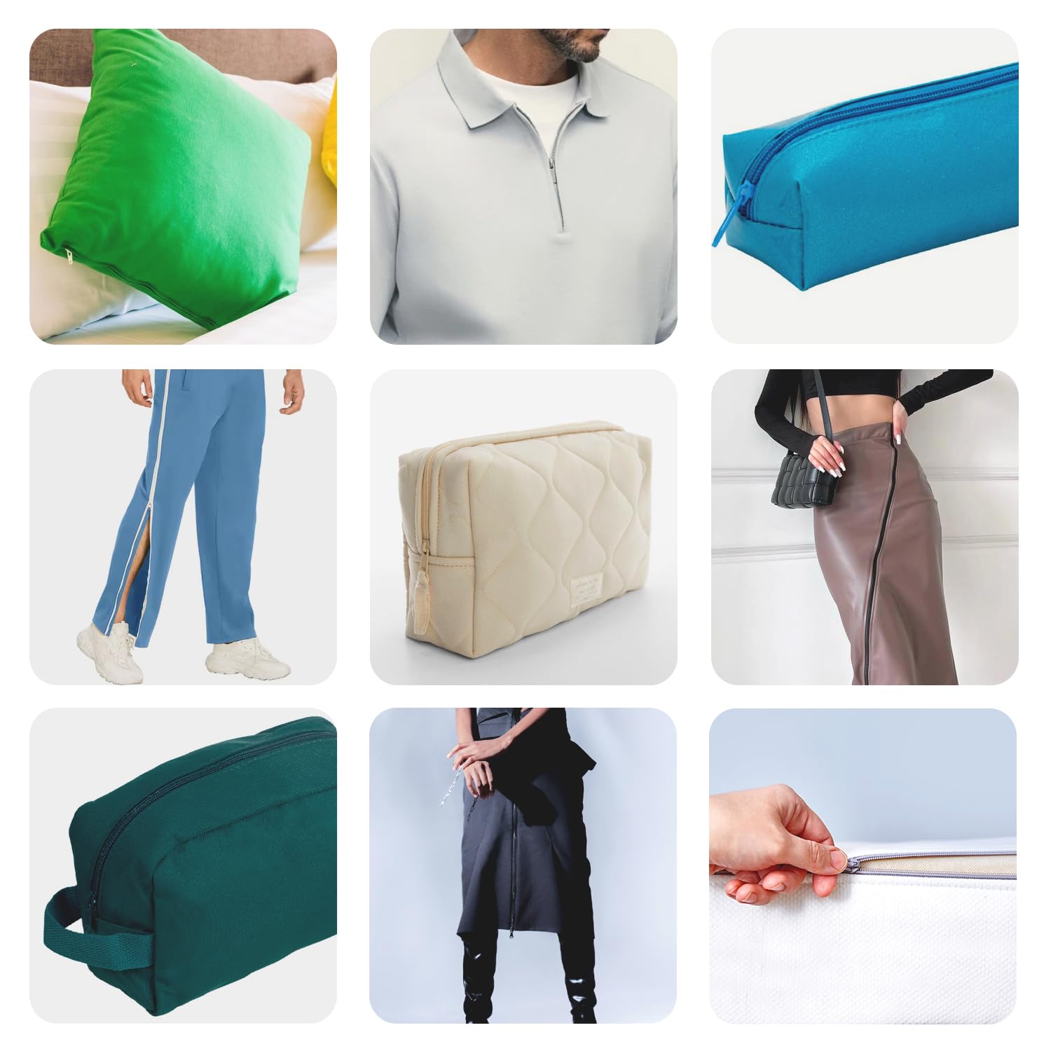 10 M Cerniera Lampo Infinita, Spirale 3 Mm + 30 Cursori, 33 Colori - Foto 8