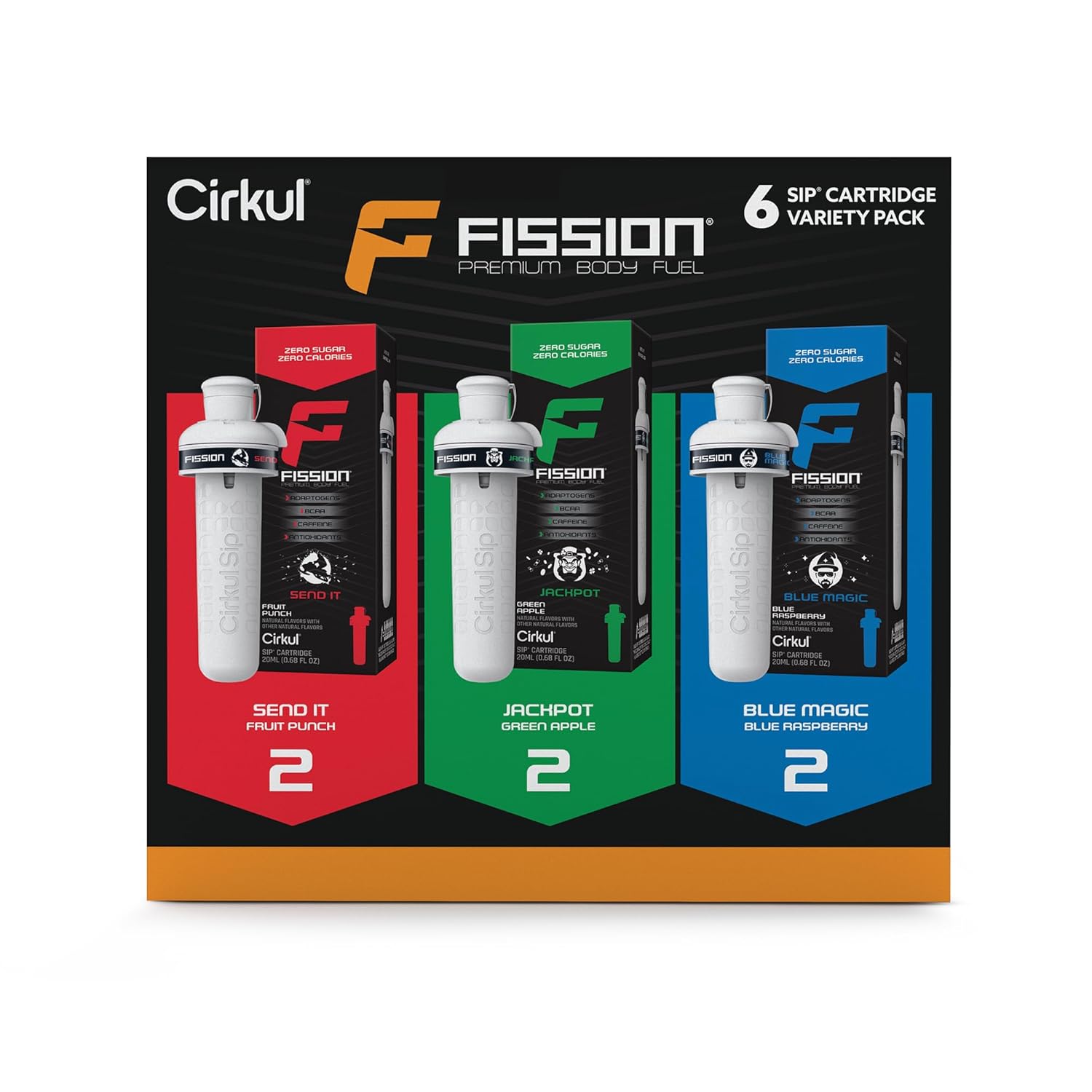 Cirkul Fission Caffeine Flavor Water Variety Pack, Makes 36 Drinks, No Sugar, Zero Calorie Drink Mix, (2 Send It, 2 Jackpot, 2 Blue Magic) - Image 9