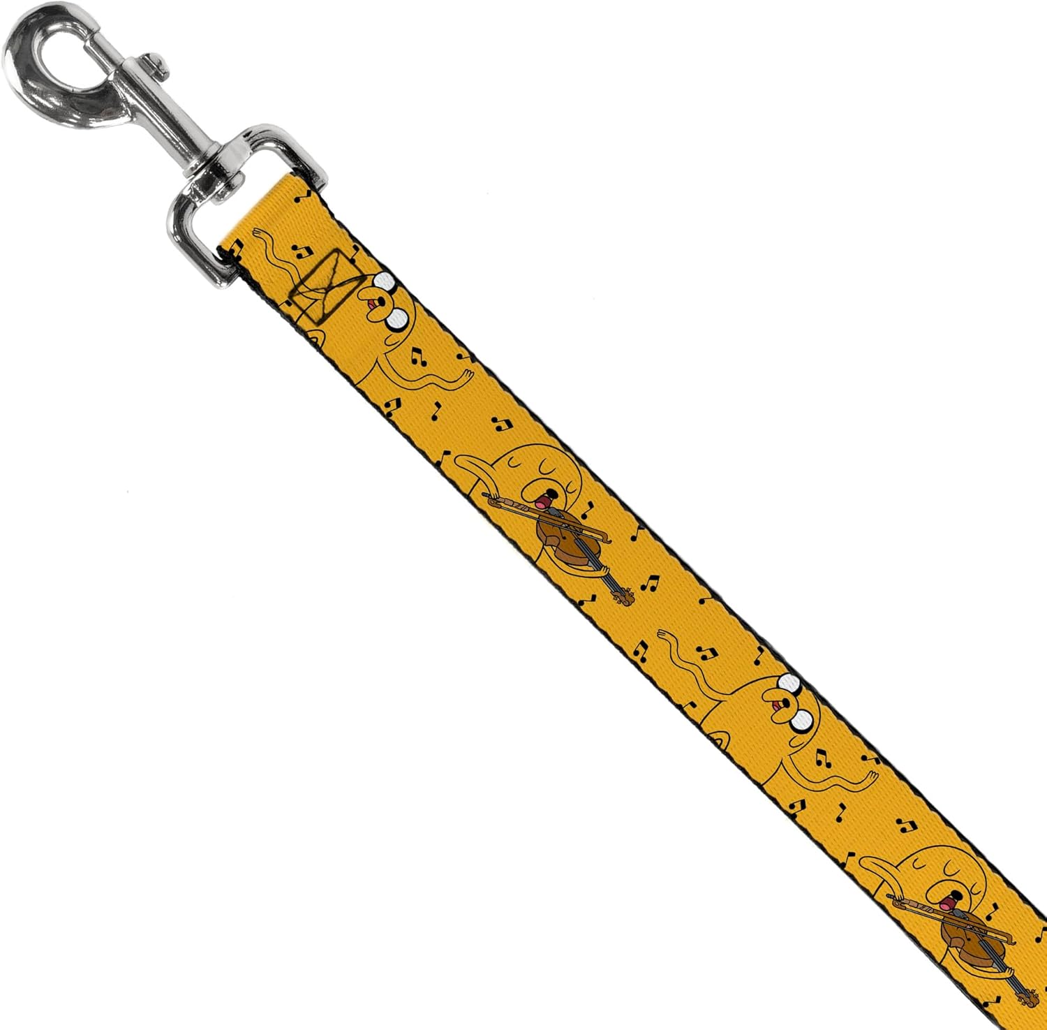 Cartoon Network Pet Leash, Dog Leash, Adventure Time Jake Dancing and Violin Poses Yellow, 6 Feet Long 1.5 Inch Wide