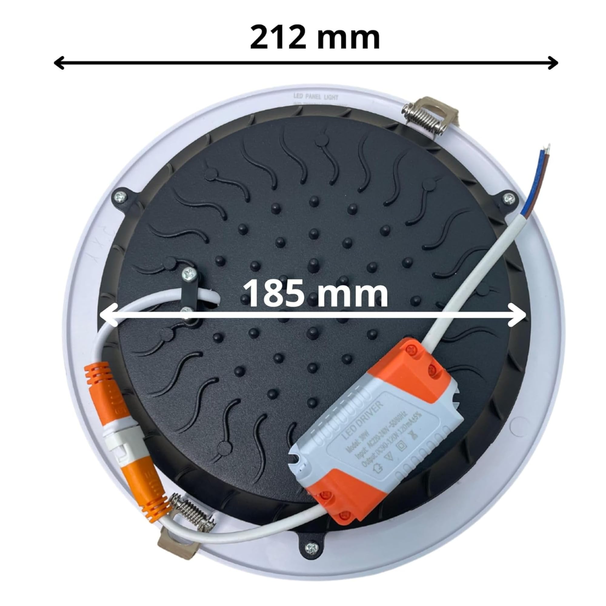 Jandei – Oprawa typu Downlight LED COB o mocy 30 W, reflektor punktowy z białą aluminiową okrągłą ramą, 215 x 55 mm (otwór wpuszczany 190 mm), 2700 lumenów, IP44. Idealny do salonu, kuchni, łazienki