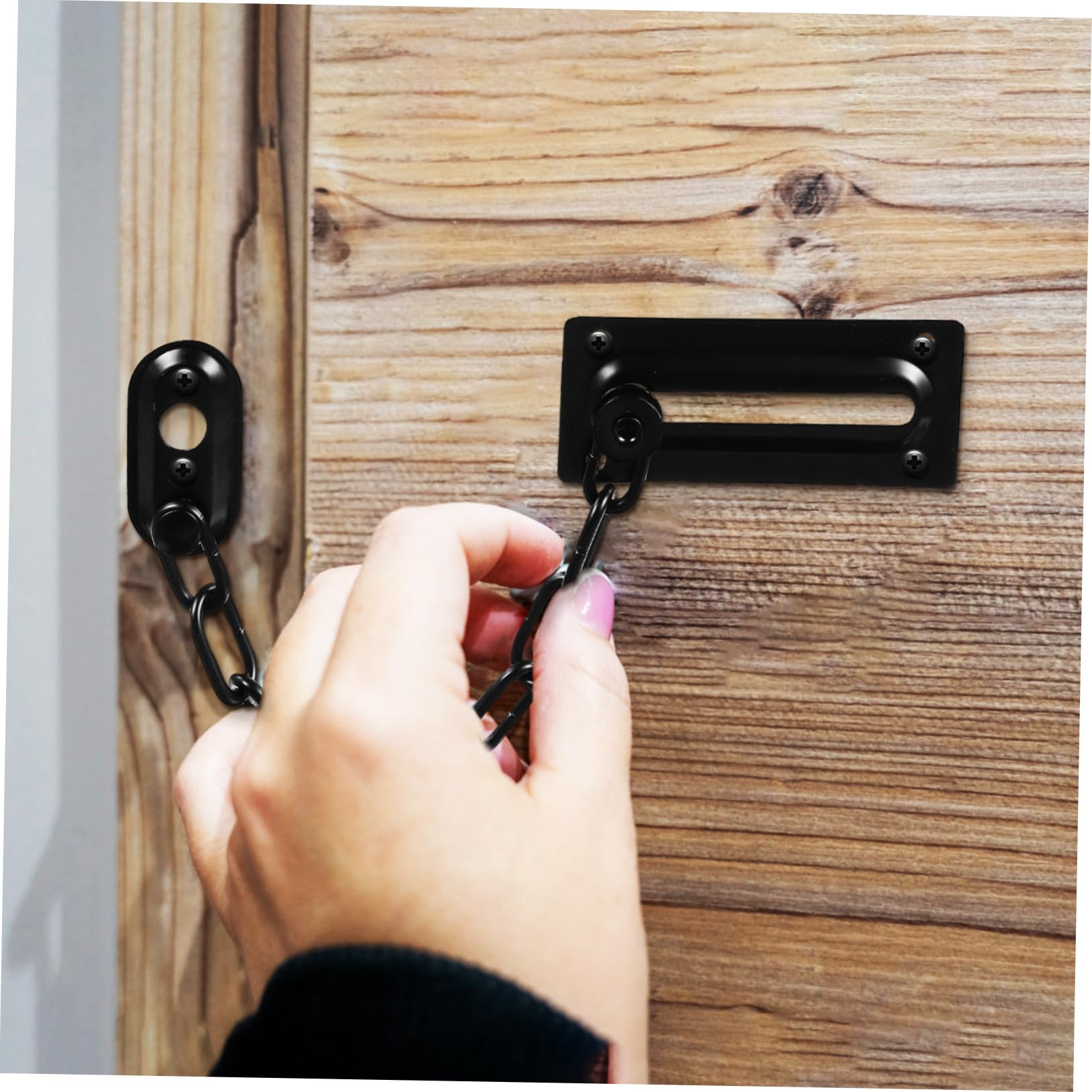 NUOBESTY 4pezzi Catena Sicurezza Per Porta in Acciaio Inossidabile Abbinate Chiusura Per Porte Interne Ingresso Serratura Resistente Per Case e Uffici