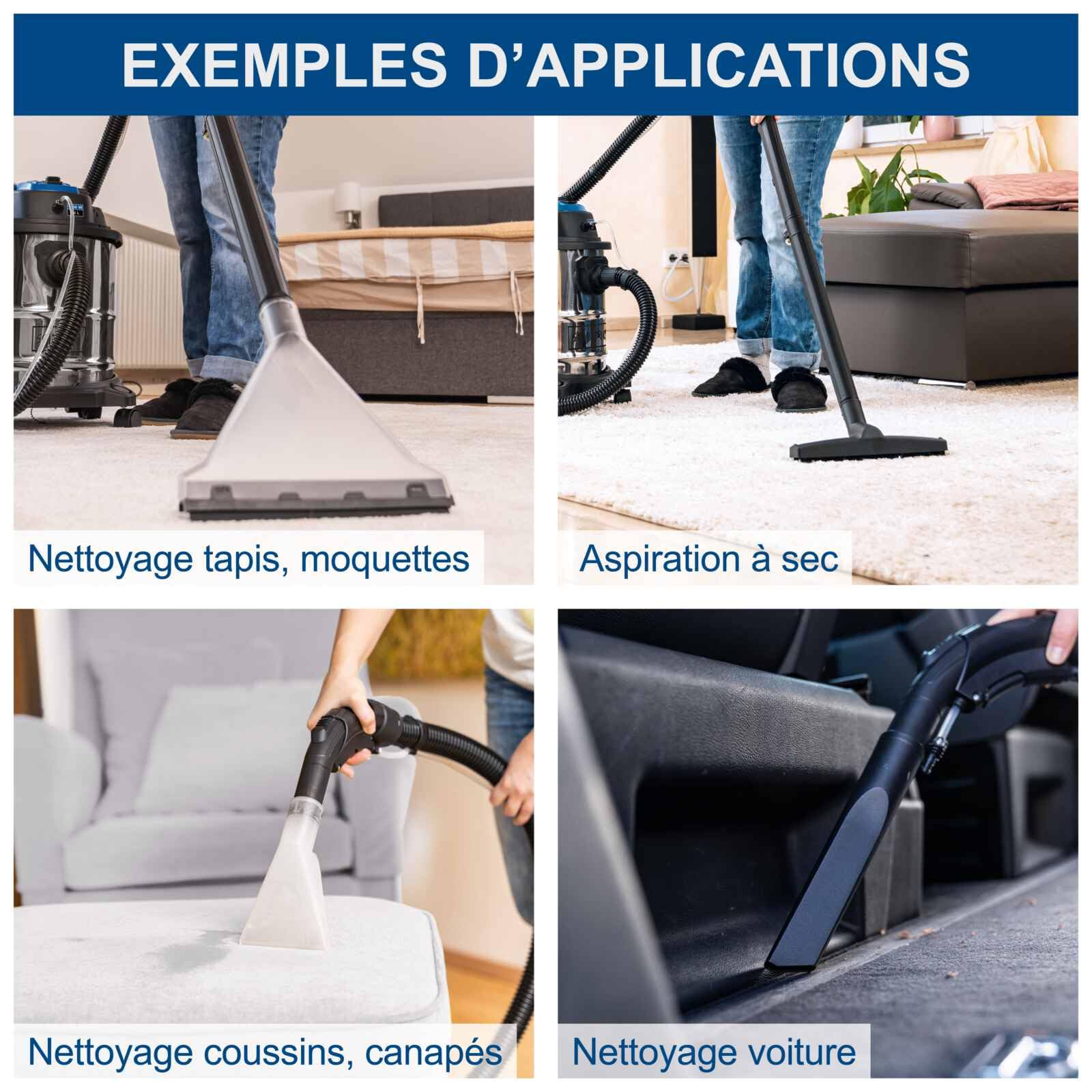 Scheppach Aspirateur injecteur-extracteur SprayVac20-1600 W - 5 en 1 - Vaporisateur, nettoyage du filtre, fonction soufflage - Filtres inclus
