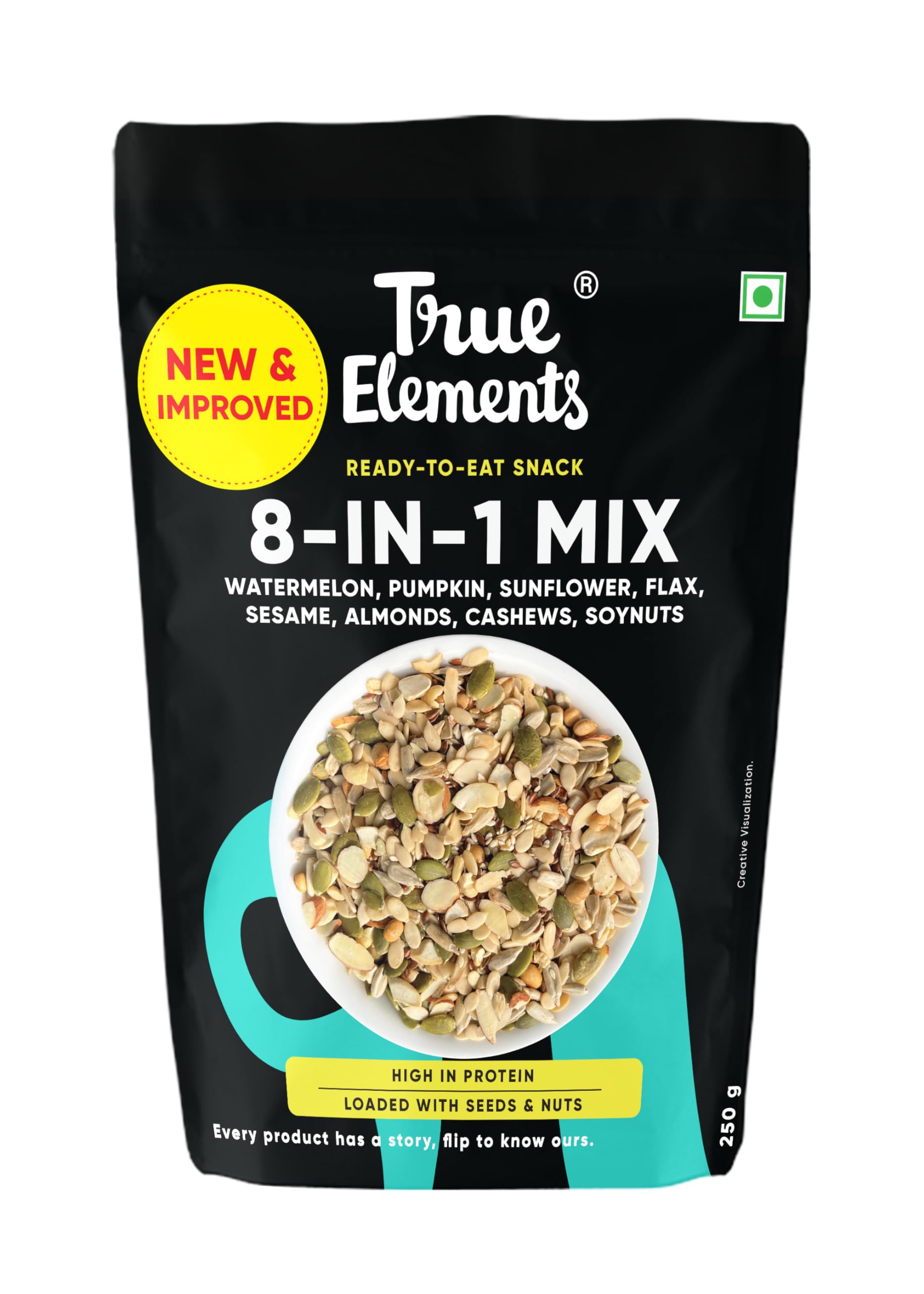 True Elements 8 in 1 Seeds and Nut Mix 250gm - Roasted Seeds | High Protein Snacks | Mix Seeds for Eating | Super seeds mix | Rich in Fibre and Protein | Diet Snacks (B09RSQH1Y6) Amazon Price History, Amazon Price Tracker
