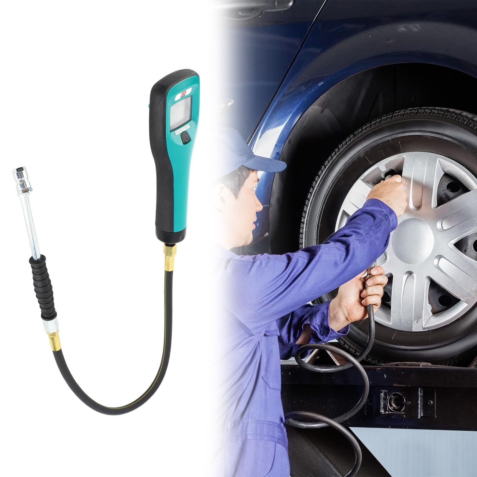 KIMISS Detector de Fuga de Gas Portátil para Uso automotriz: Analizador de Nitrógeno de Mano con Diseño de Aleación de Caucho y Acero Duradero