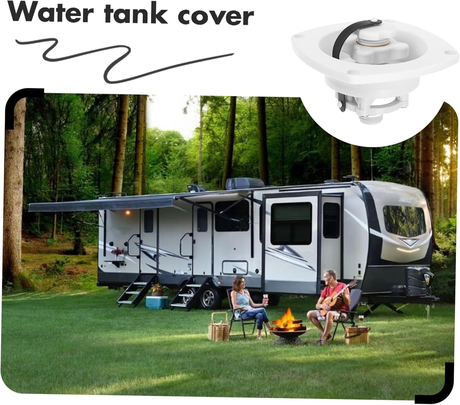 Replacement Parts Rv Water Fill Inlet Filler Cap for Fresh Water Heater Cover