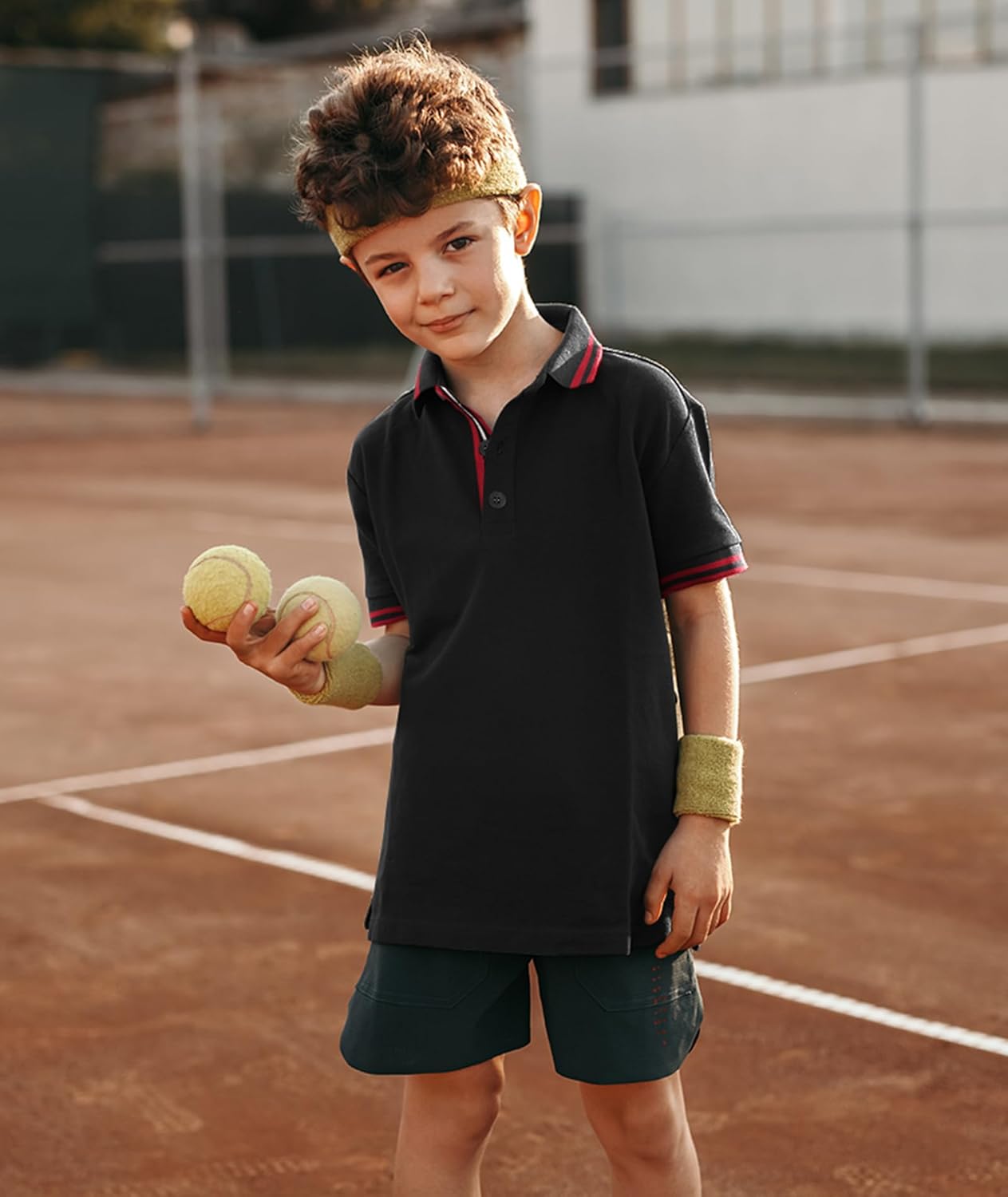 Boys Polo Shirt Childs Short Sleeve Golf Collared Shirts School Uniform Tennis Pique Shirts for Kids - Image 2