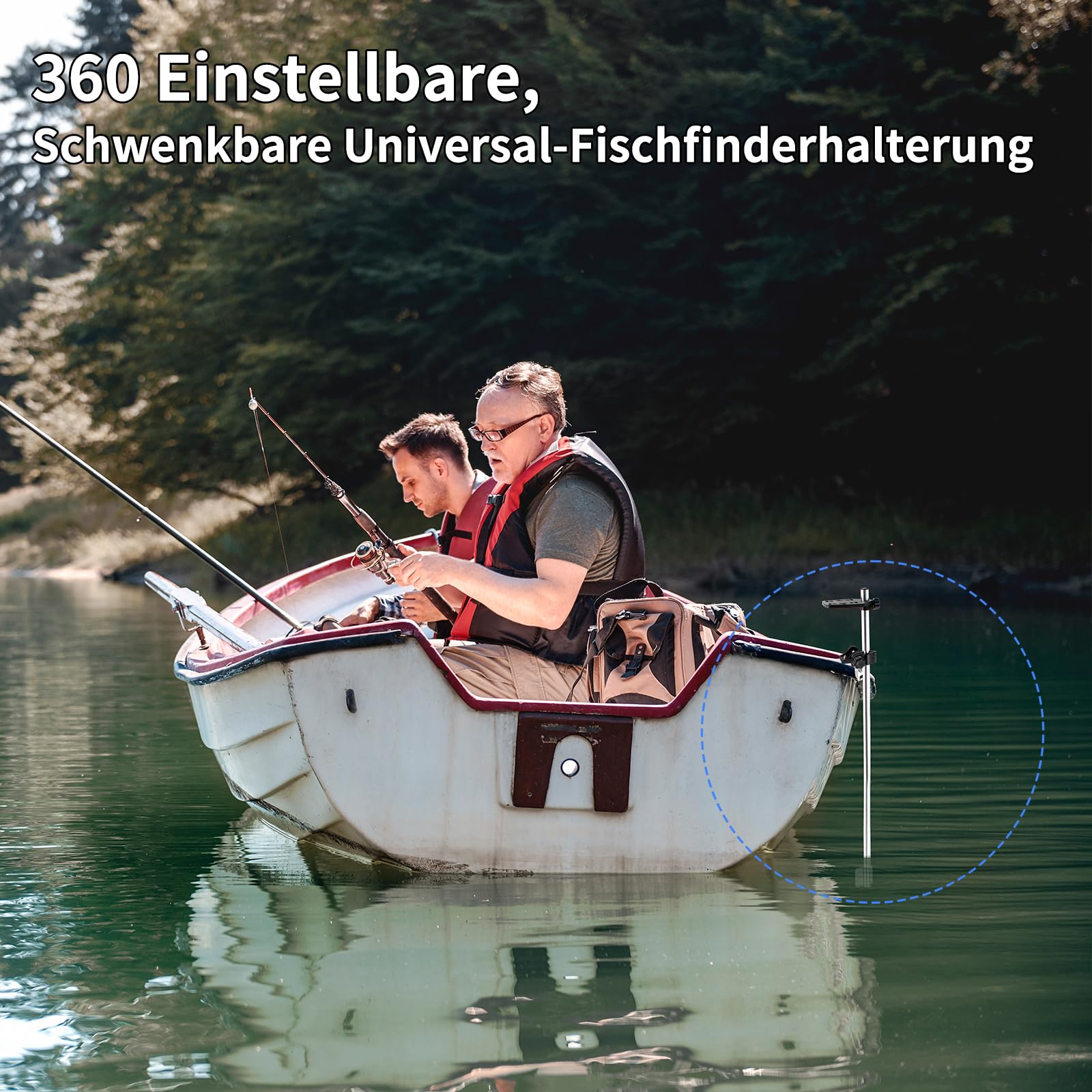 Kajak/SUP Wandler Montagearm, Halterungen für Fischerei Navigationsgeräte, Fischfinder Halterung für Kajak, Universal Montageplatte für Boot, Kanu, Kajak