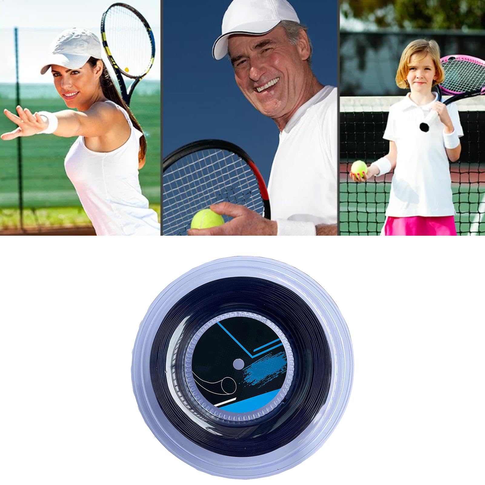 Corda elastica per racchetta da tennis, per giochi con la palla, 200 m, per prevenire le vibrazioni, per allenamento e allenamento per principianti e professionisti