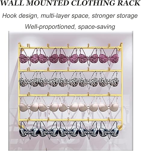 Miniatura 4 de Estante de exhibición de ropa al por menor, perchero de ropa interior, moderno organizador de armario para colgar en la pared, soporte de