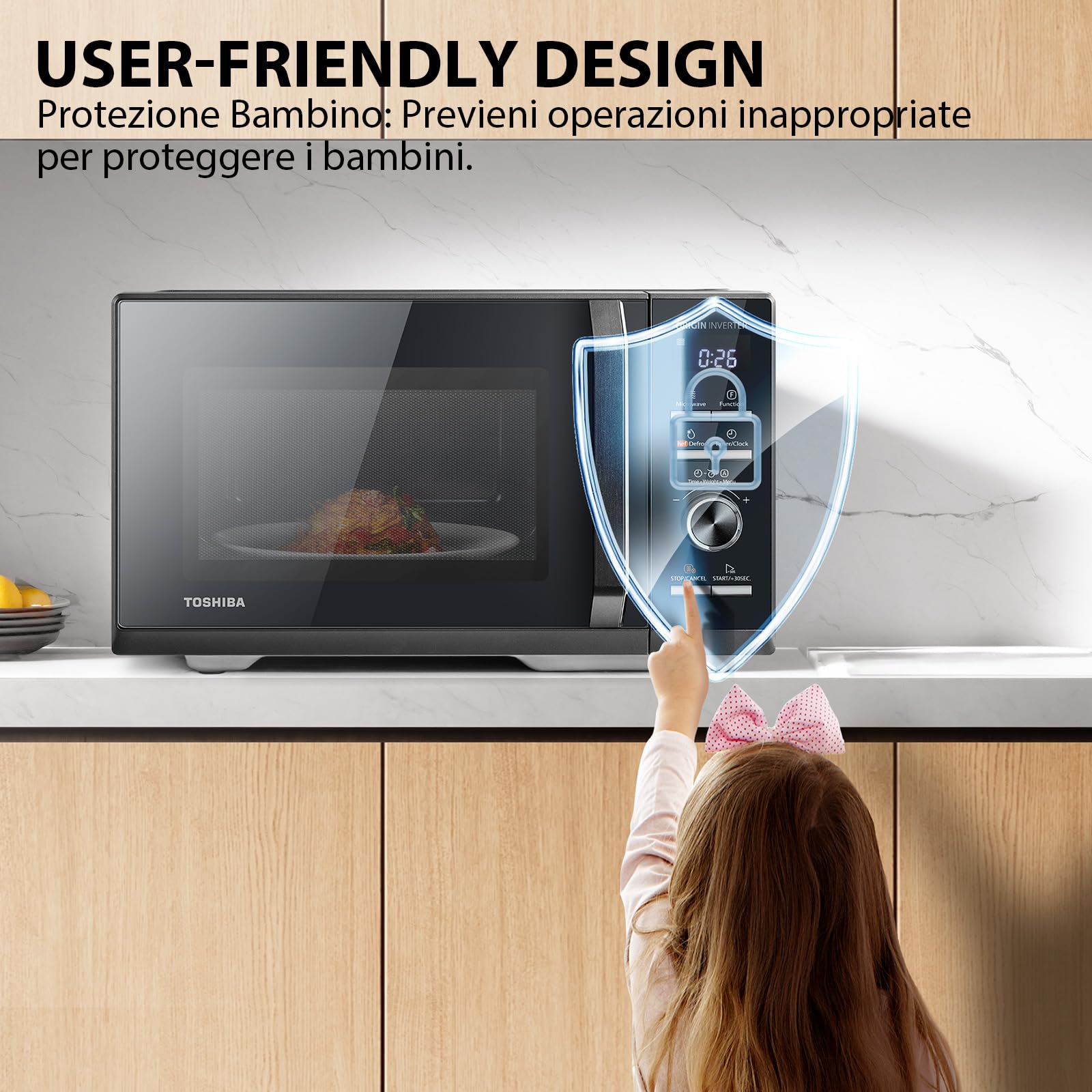 Toshiba Kuchenka mikrofalowa 25 l, 3 w 1, 900 W, Morandi Grey, 6 programów, 10 poziomów mocy, 7 automatycznych menów, łatwe czyszczenie, MW3-AG25PFI (MG)