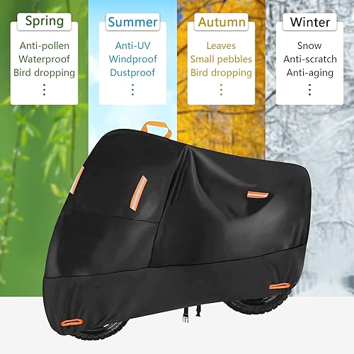 Miniatura 5 de Cubierta para motocicleta pequeña de 300D resistente, Seceles para todas las estaciones, cubierta duradera impermeable para scooter con protección