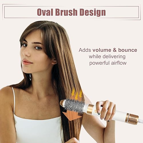 Miniatura 7 de VOCOSTE Cepillo de aire caliente, cepillo secador de pelo 7 en 1, cepillo secador de pelo desmontable, estilizador, voluminizador, alisador de pelo,