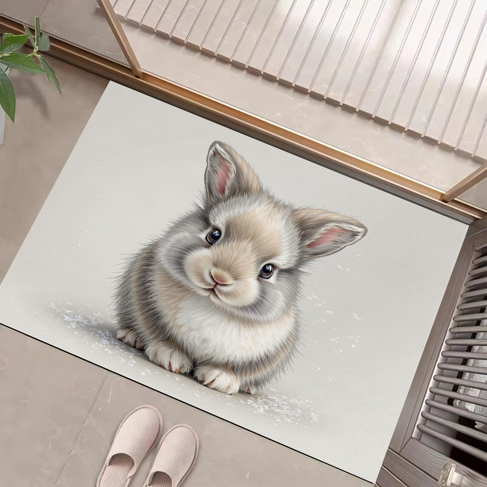 Paillasson de animal à l'aquarelle 80x120cm pour un intérieur doux et chaleureux