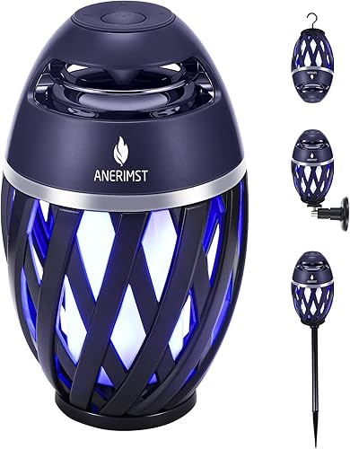 Miniatura 10 de AnERIMST - Altavoz Bluetooth para exteriores, regalos para hombres, mujeres, papá, mamá, luz LED inalámbrica, impermeable, altavoz de llama para