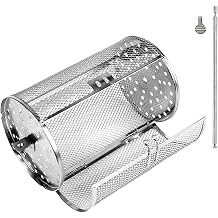 Rotating Grilling Basket - Stainless Steel for Air Fryer, Round Coffee Roaster, Nut Basket, French Fries Tray, Multifunctional Grilling Equipment | Durable Material | Air Camping, Barbecue