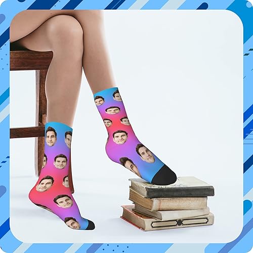 Miniatura 3 de Calcetines personalizados con caras en ellos, calcetines divertidos personalizados con foto, regalos únicos para amigos, mujeres, hombres, familia