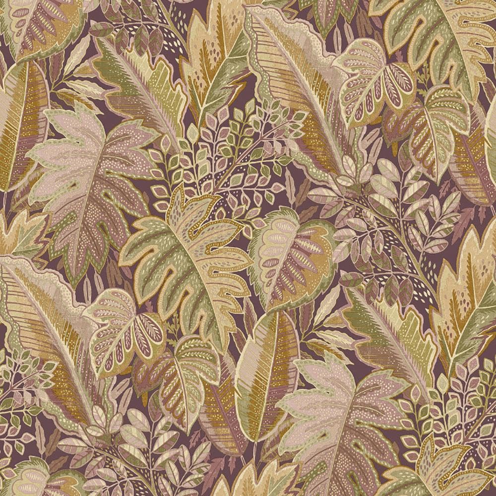 Yöl Aubergine Purple Ciara Autumn Leaves Aubergine Wallpaper - Naturistic Botanical Garden - Modern Textured Paste The Wall Vinyl