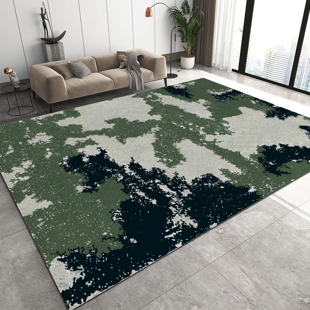 Tapis antidérapant de cuisine et chambre à texture camouflage 3D confortable
